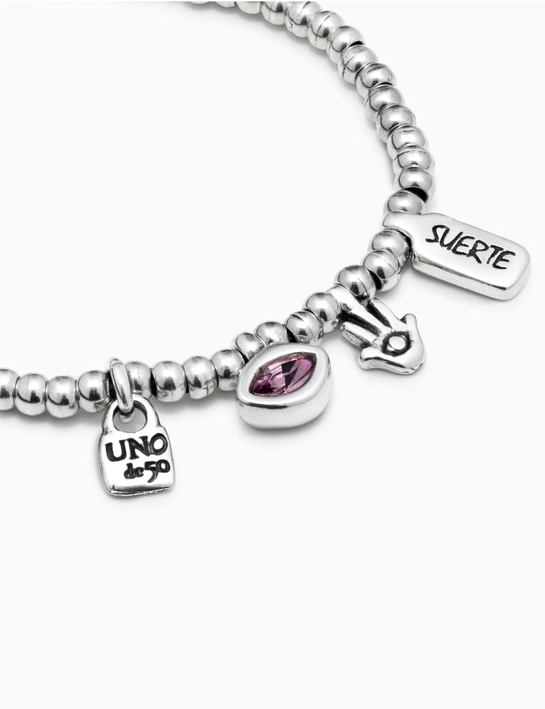 UNO de 50 Beaded bracelet with charms