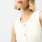 Joseph Ribkoff Bouclé Sleeveless Vest With Gold Buttons