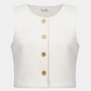 Joseph Ribkoff Bouclé Sleeveless Vest With Gold Buttons