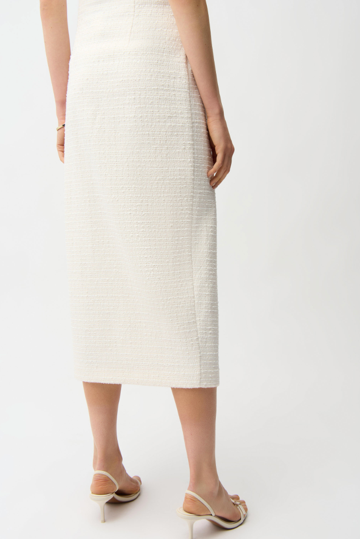Joseph Ribkoff Bouclé Pencil Skirt With Gold Buttons
