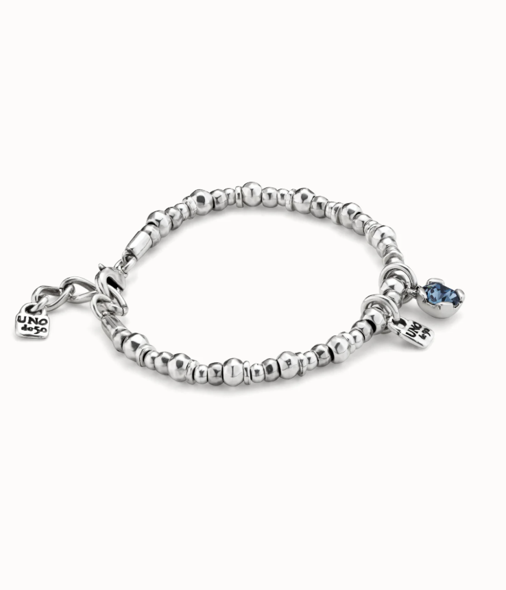 UNO de 50 Beaded stretch bracelet with blue crystal