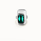 UNO de 50 Ring with green crystal