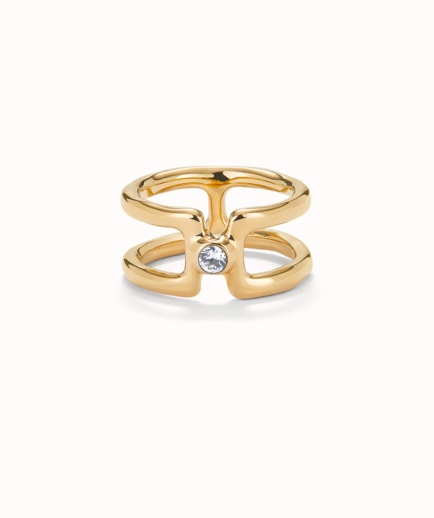 UNO de 50 Double ring with white topaz