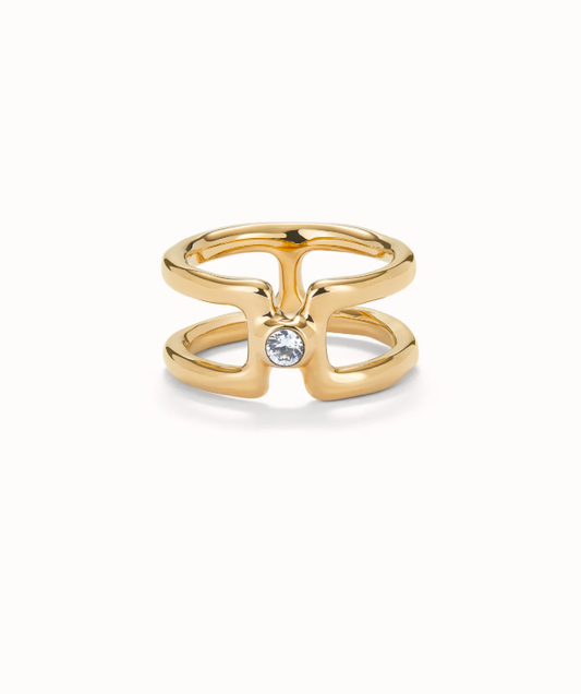 UNO de 50 Double ring with white topaz