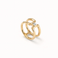 UNO de 50 Double ring with white topaz