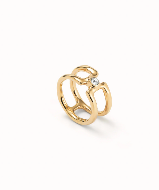 UNO de 50 Double ring with white topaz