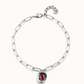 UNO de 50 Short link chain pendant necklace red crystal