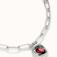 UNO de 50 Short link chain pendant necklace red crystal
