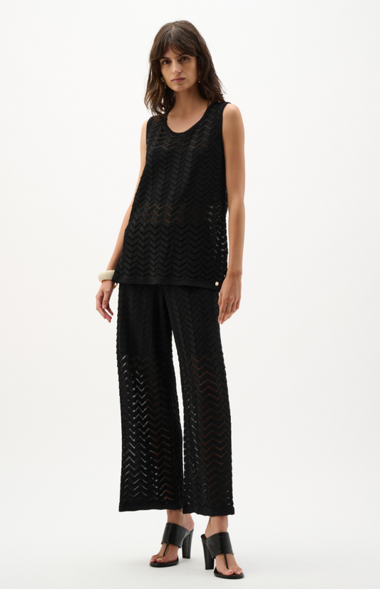 Joseph Ribkoff Jacquard Knit Chevron Stitch Culotte Pants