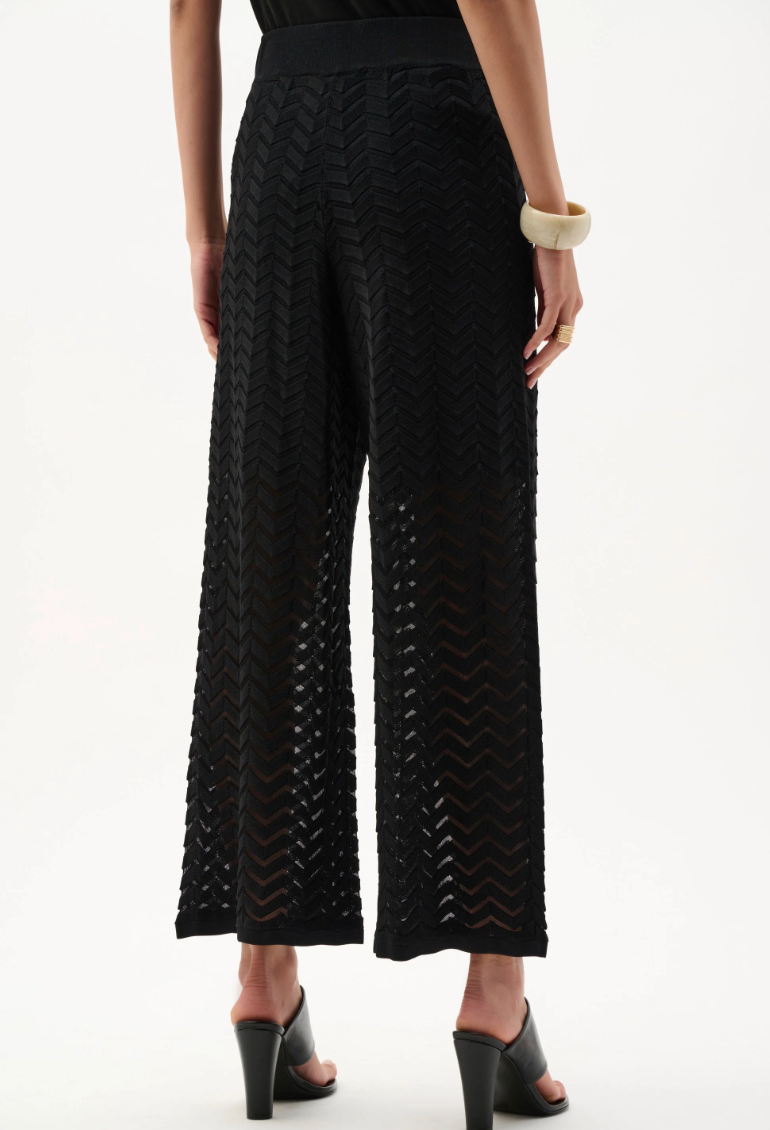 Joseph Ribkoff Jacquard Knit Chevron Stitch Culotte Pants