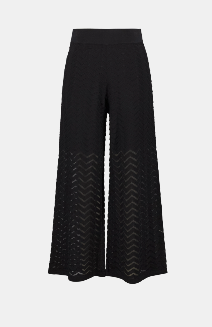 Joseph Ribkoff Jacquard Knit Chevron Stitch Culotte Pants
