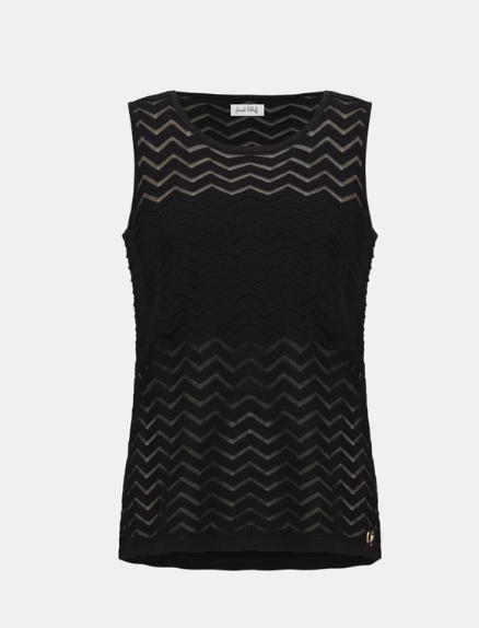 Jospeh Ribkoff Viscose Jacquard Knit Chevron Stitch Relaxed Tunic Top