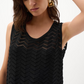Jospeh Ribkoff Viscose Jacquard Knit Chevron Stitch Relaxed Tunic Top