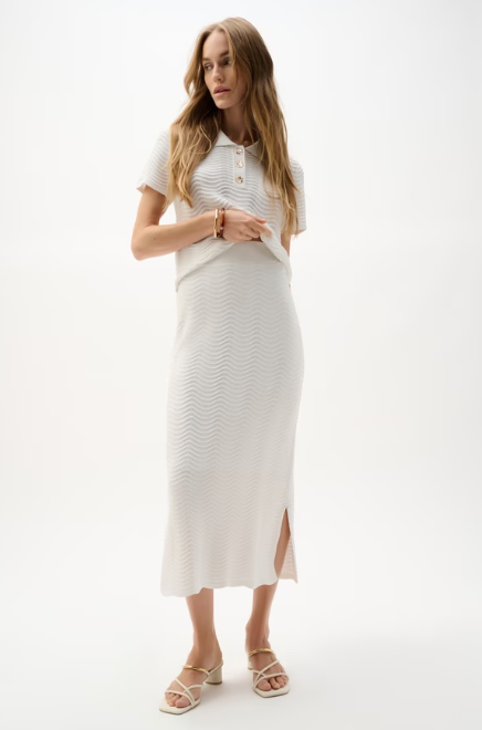 Joseph Ribkoff High-waist Ribbed Midi Skirt