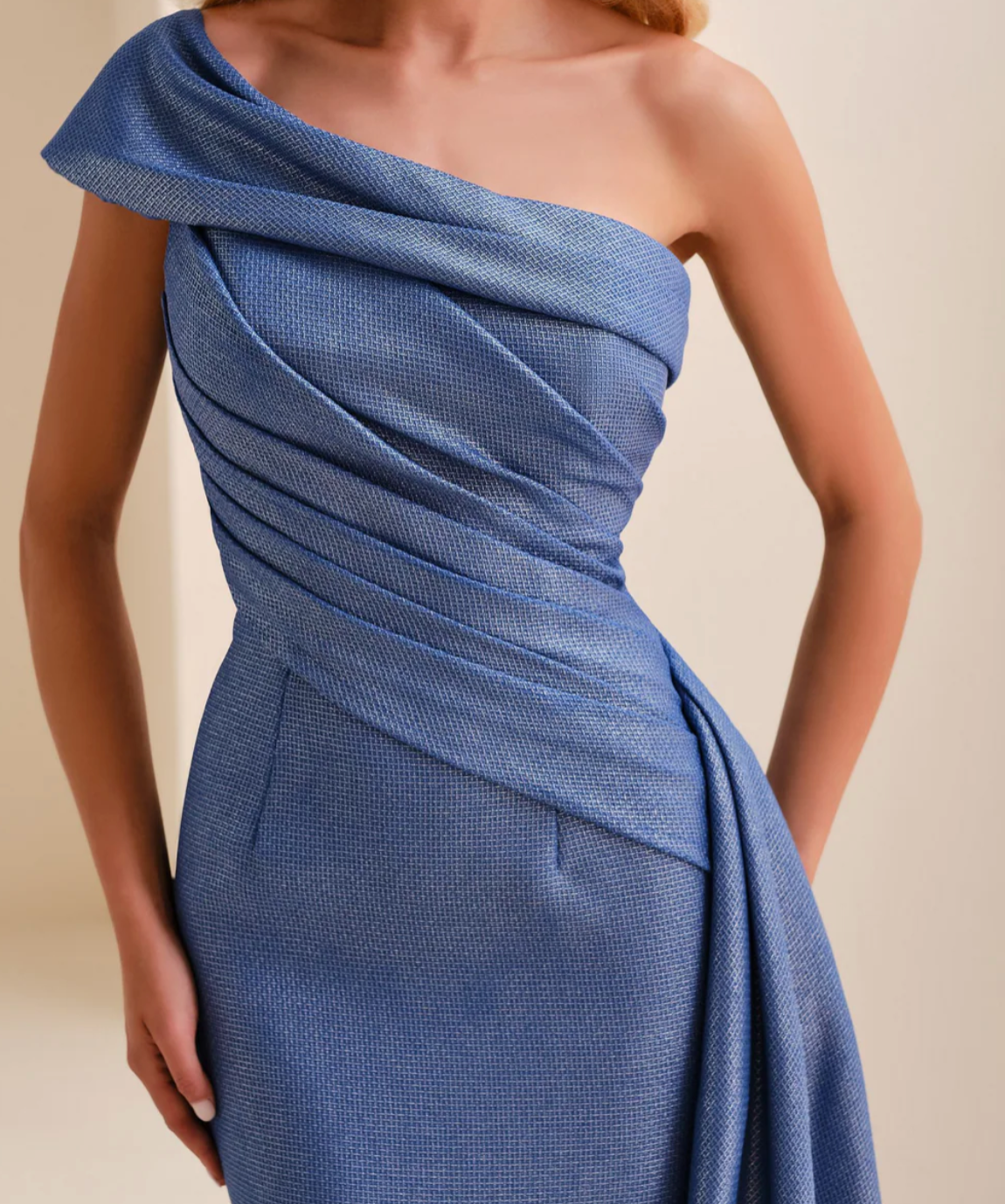 MON CHERI Montage Sculpted One Shoulder Mermaid Gown