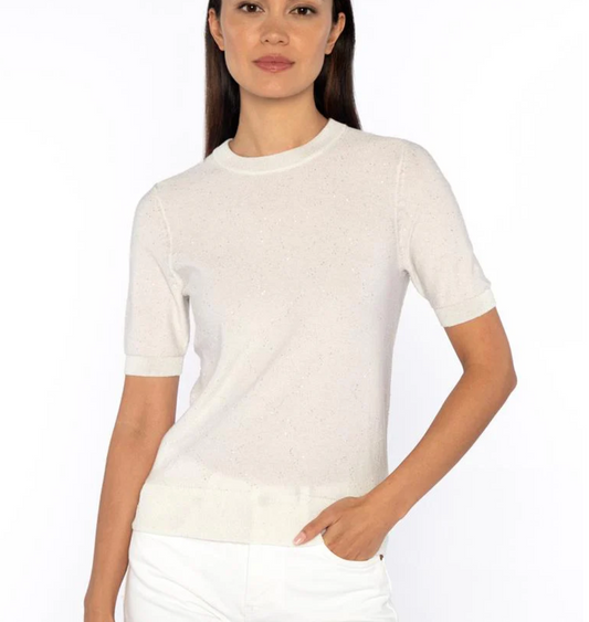 KINROSS Sequin Cap Sleeve Crew