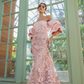 Mac Duggal Floral off Shoulder Puff Trumpet Gown
