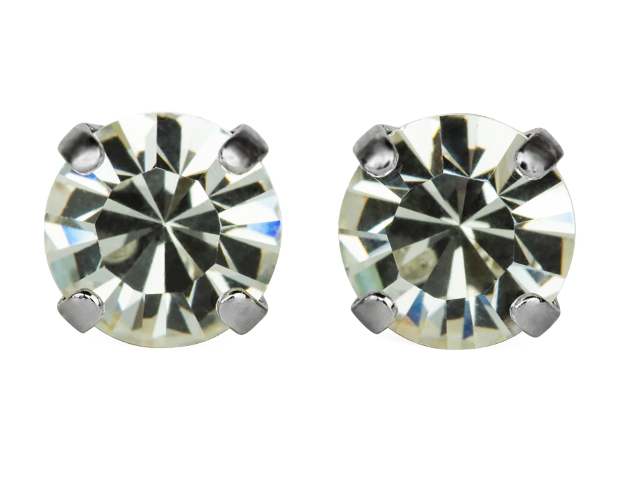 Mariana Post Earrings with Rhodium Plating