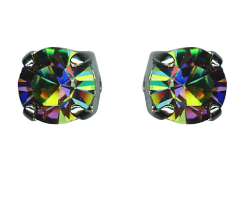 Mariana Post Earrings with Rhodium Plating