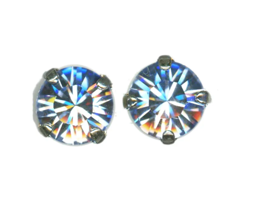 Mariana Post Earrings with Rhodium Plating