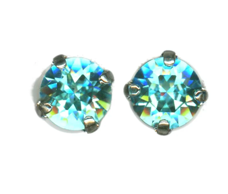 Mariana Post Earrings with Rhodium Plating