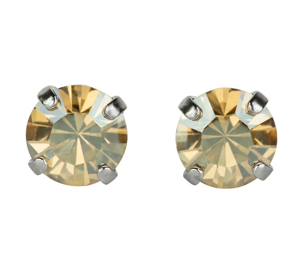 Mariana Post Earrings with Rhodium Plating