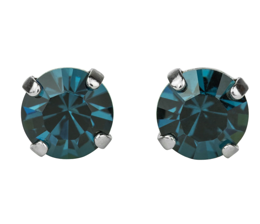 Mariana Post Earrings with Rhodium Plating