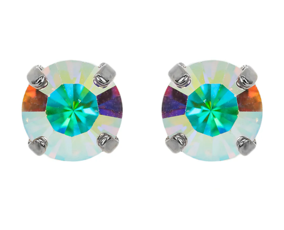 Mariana Post Earrings with Rhodium Plating