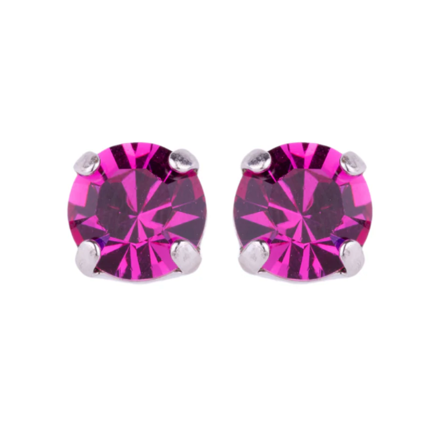 Mariana Post Earrings with Rhodium Plating