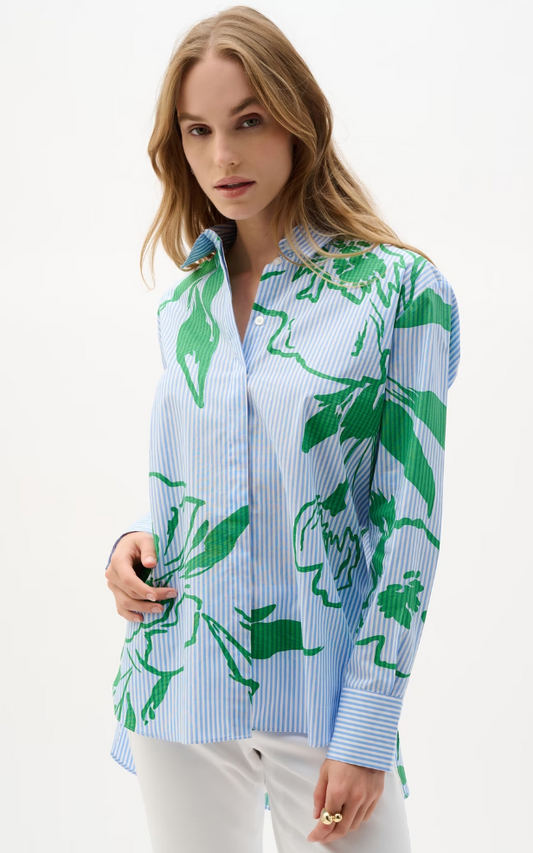 Joseph Ribkoff Floral Striped Casual Shirt