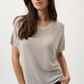Joseph Ribkoff Metallic Knitted T-shirt with Rhinestones