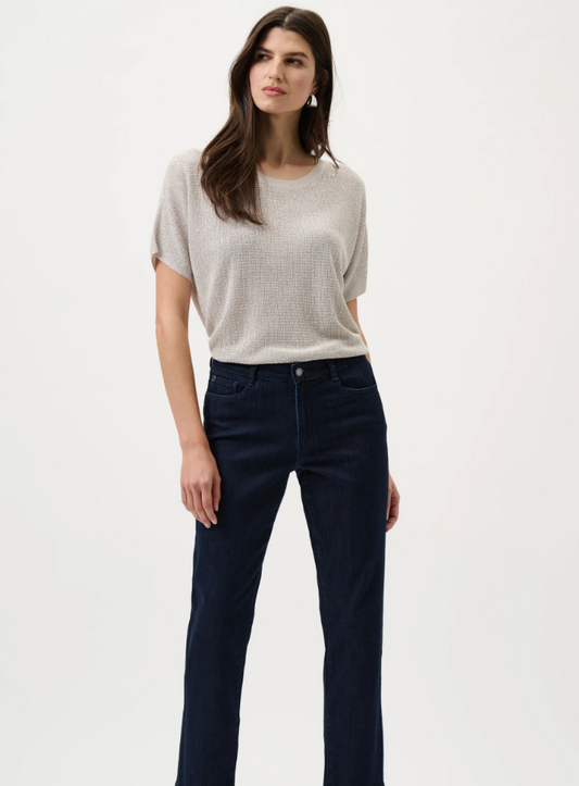 Joseph Ribkoff Metallic Knitted T-shirt with Rhinestones