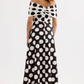 Leo & Ugo Off-shoulder long polka dot dress