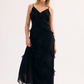 Leo & Ugo Black long dress with ruffles