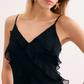 Leo & Ugo Black long dress with ruffles