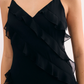 Leo & Ugo Black long dress with ruffles