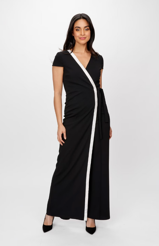 Frank Lyman Belted V-neck Jumpsuit
