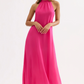 Leo & Ugo Caroline Flowy High Neck Maxi Dress