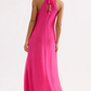 Leo & Ugo Caroline Flowy High Neck Maxi Dress