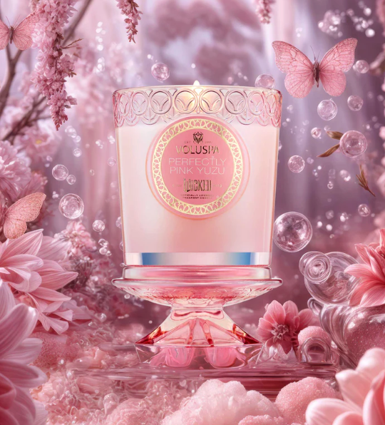 Voluspa Perfectly Pink Yuzu Boxed Candle