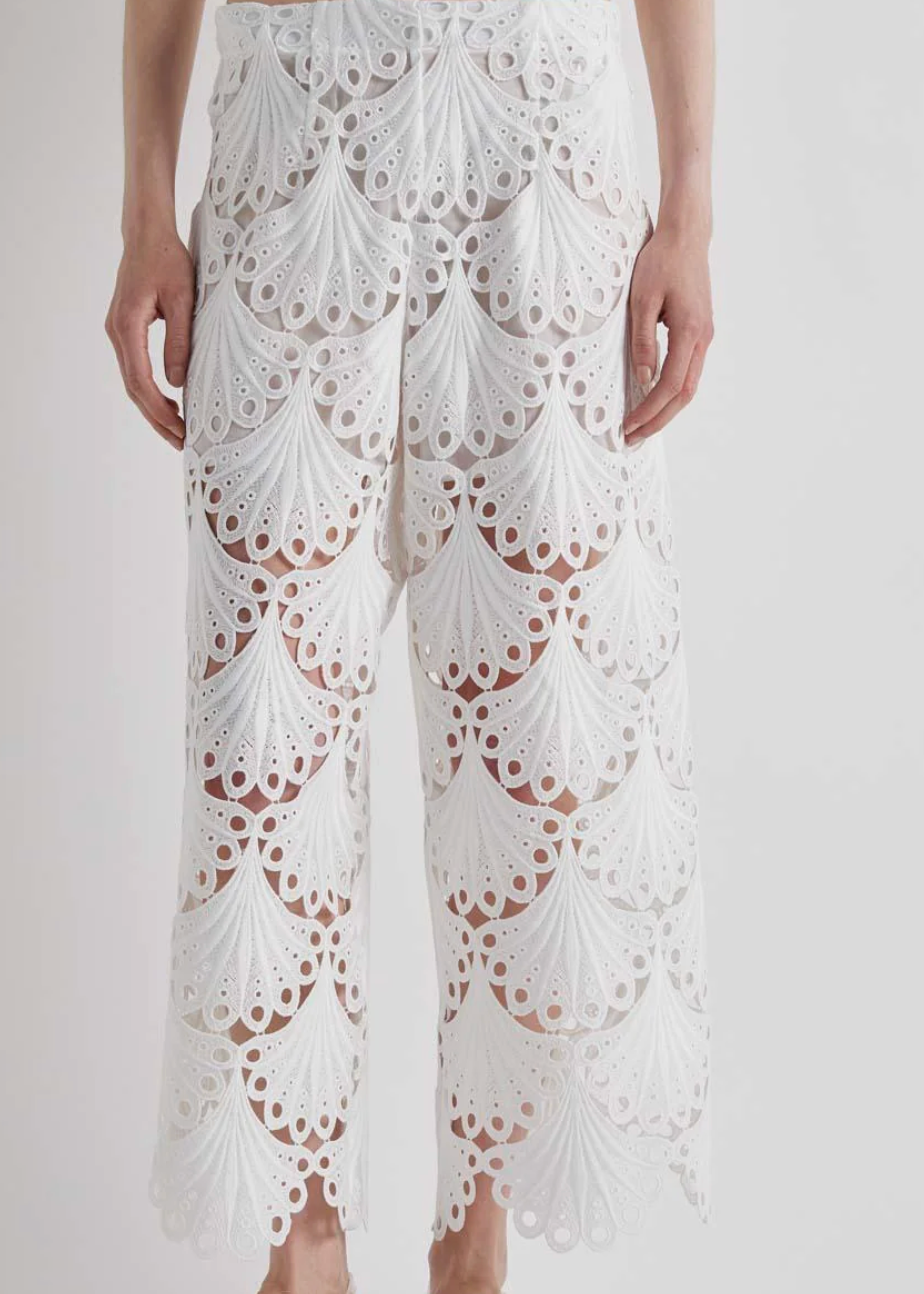 MEIMEIJ Scalloped Hem Trousers