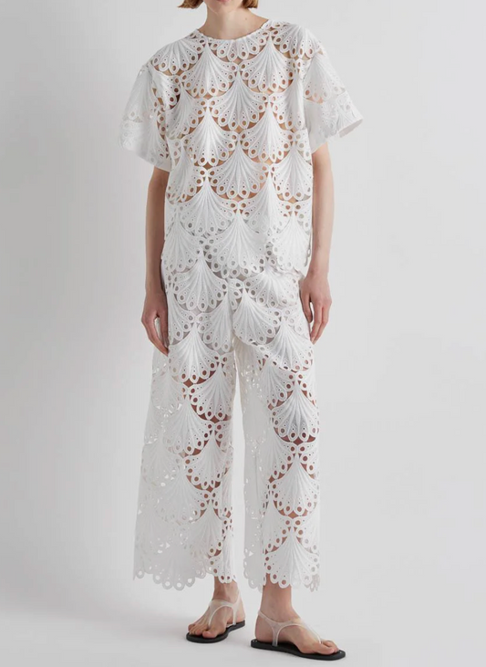 MEIMEIJ Scalloped Hem Trousers