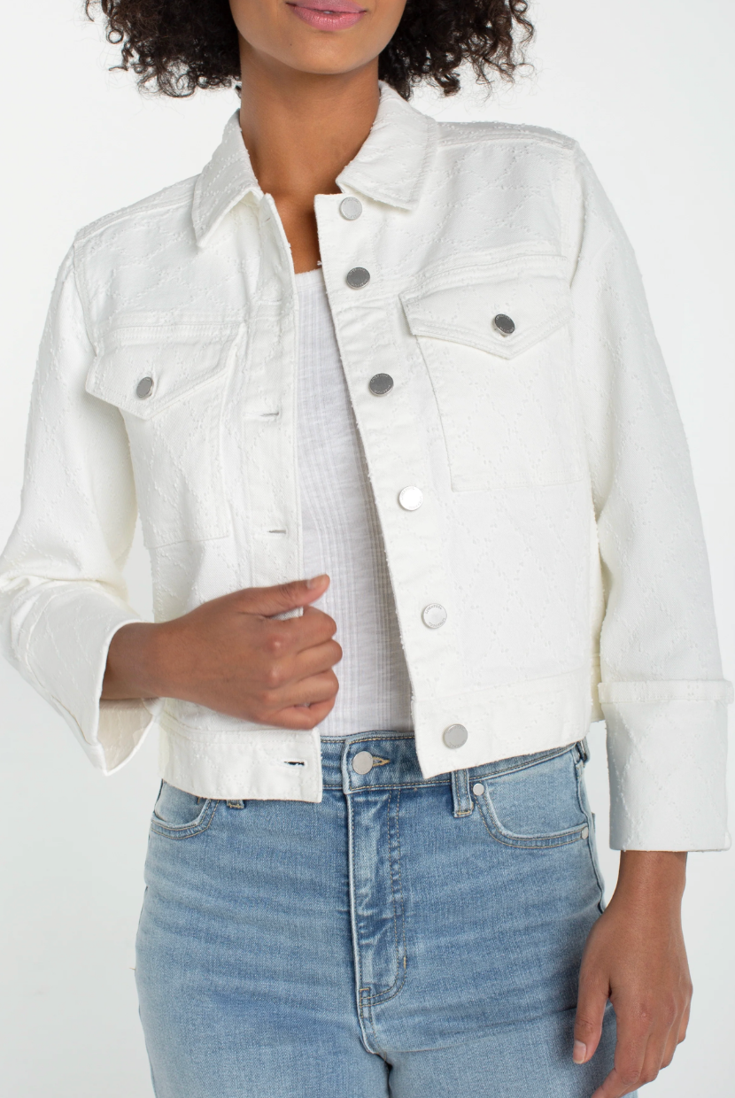 Liverpool Bracelet Length High Cuff Cropped Jacket