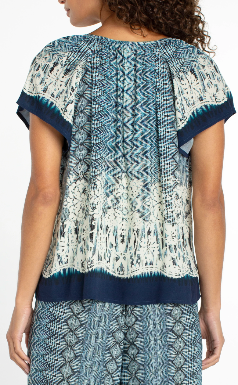 Liverpool Woven Top With Front Tie
