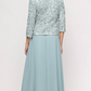 Alex Evenings Empire Waist Dress with Soutache Lace Bodice & Jacket
