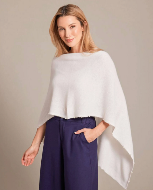 Alashan Cashmere Pearl Trim Topper