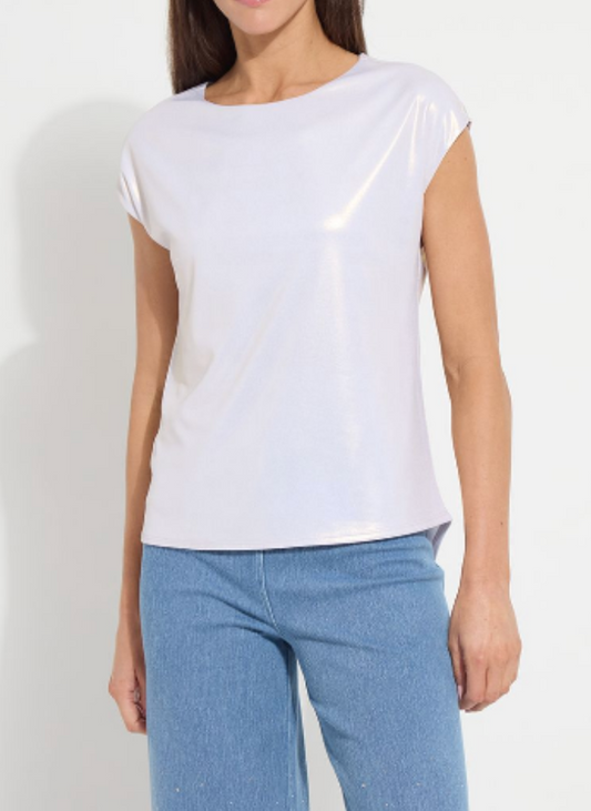 LYSSE Metallic Jersey Top