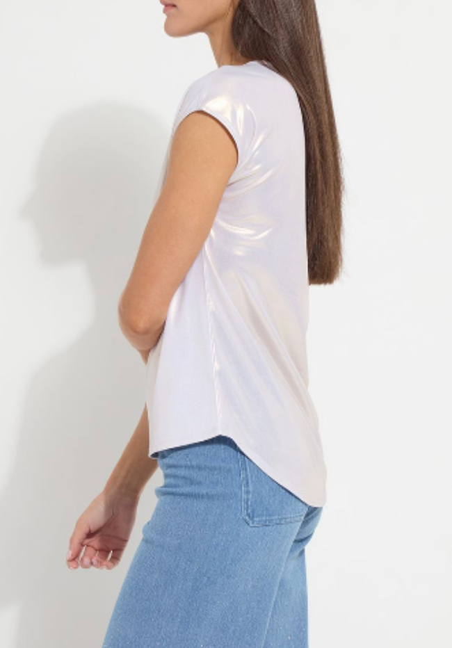 LYSSE Metallic Jersey Top