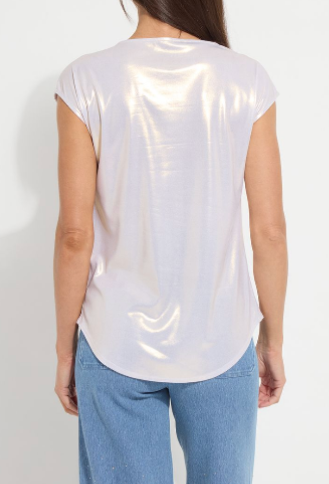 LYSSE Metallic Jersey Top