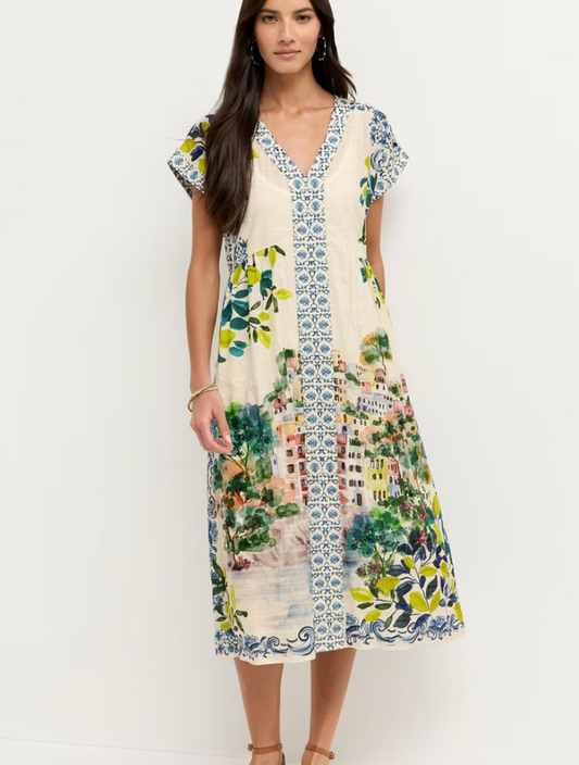 Johnny Was V‑NECK DOLMAN EFFORTLESS DRESS